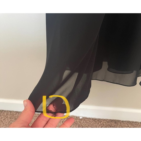 Bill Levkoff Leighton Formal Dress Black Chiffon Halter A-line Princess Size 16 - Picture 2 of 16